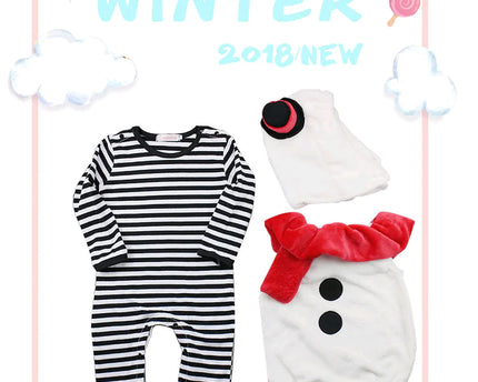 Babyset snögubbe juloutfit