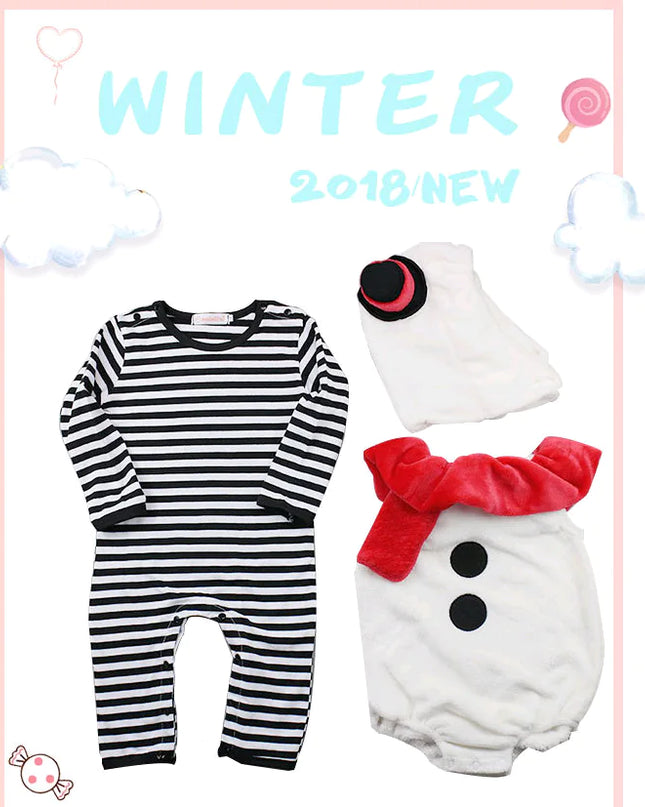 Babyset snögubbe juloutfit