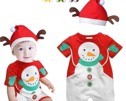 Babykläder för julen snögubbe