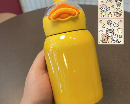 Children's Duckling Cup With Straw Insulation